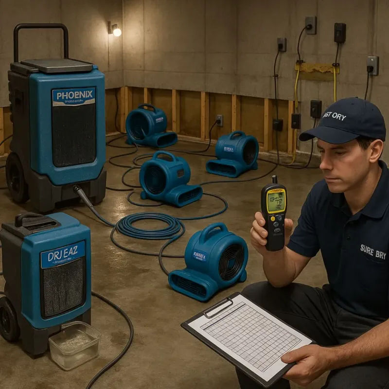 Structural Drying and Dehumidification process in Guadalupe County, TX